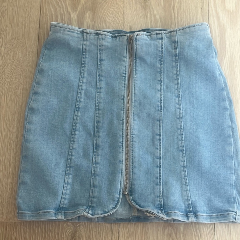 FREE PEOPLE Layla Denim Mini Skirt / Starwash